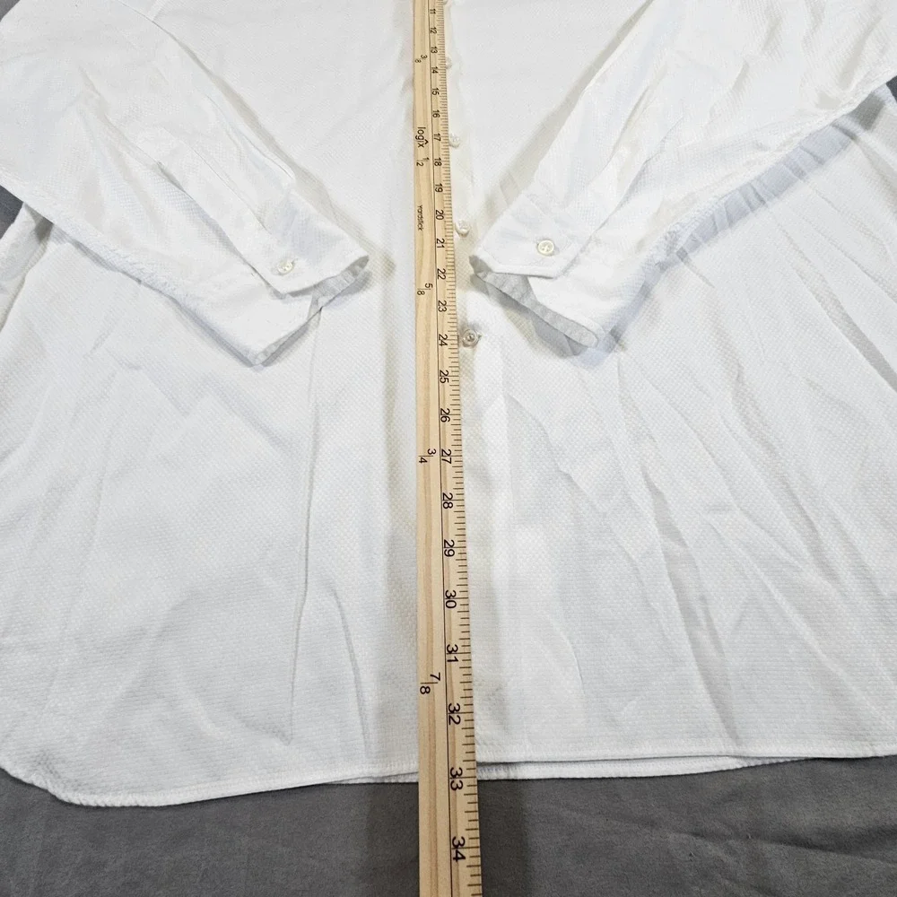 Burdi Dress Shirt Designer Mens XXL White Check Italy Comfort Fit Soft